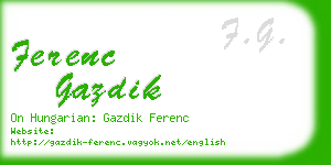 ferenc gazdik business card